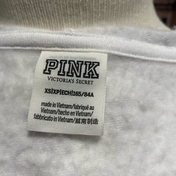 PINK Victoria Secret White & Gray Zip Up Hoodie - Picture 12 of 14